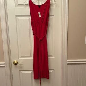 Talbots Red Sleeveless Wrap Sundress